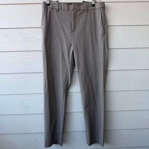 H&M Skinny Fit Suit Trousers | 36R | Brown / Plaid | Slim Dress Pants